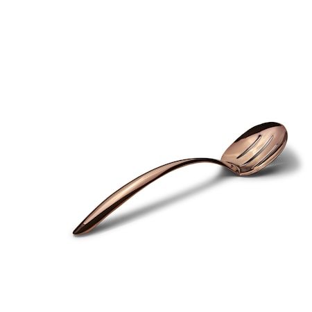 Bon Chef Ez Use Banquet Serving Slotted Spoon 13.5" W/Hollow Cool Hndl - Rose Gold 9458RG